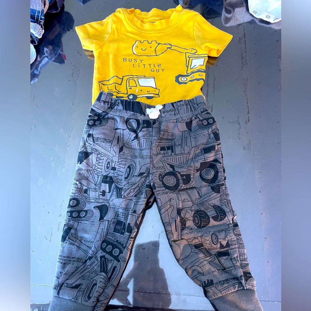 9 Month Carters Construction Outfit
